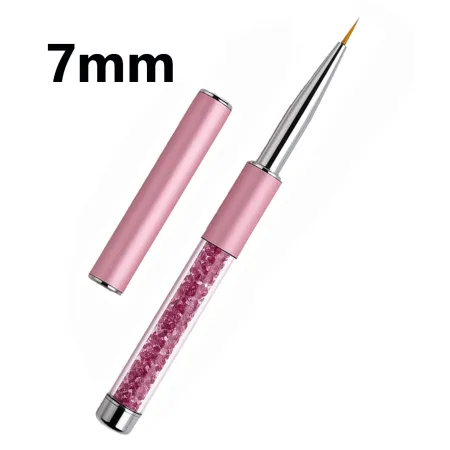 Pędzelek do zdobień paznokci PINK 7 mm – precyzyjny liner z osłonką | NILO Perfect Nails